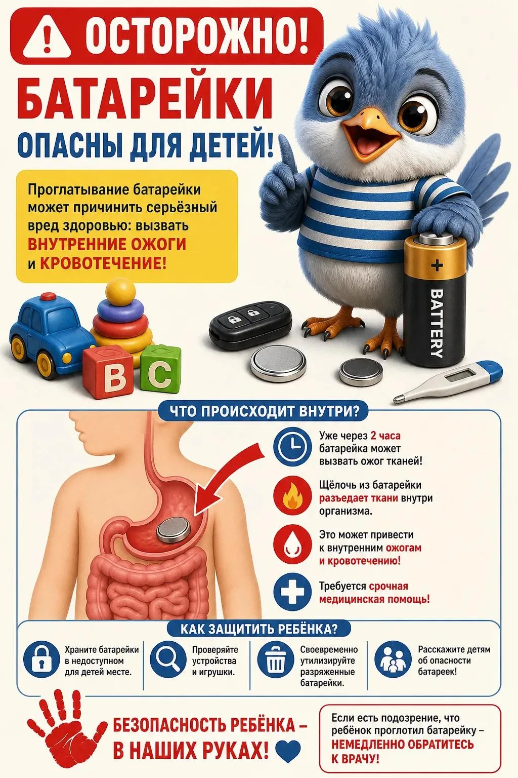 🔋 Батарейки — неотъемлемая часть многих детских игрушек. Но, увы, они могут представля...