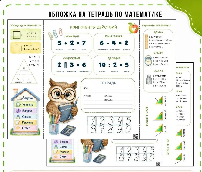 Обложка-памятка на тетрадь по математике! 

Автор

❤️ = СПАСИБО за наши полезные находки!
 С Началка