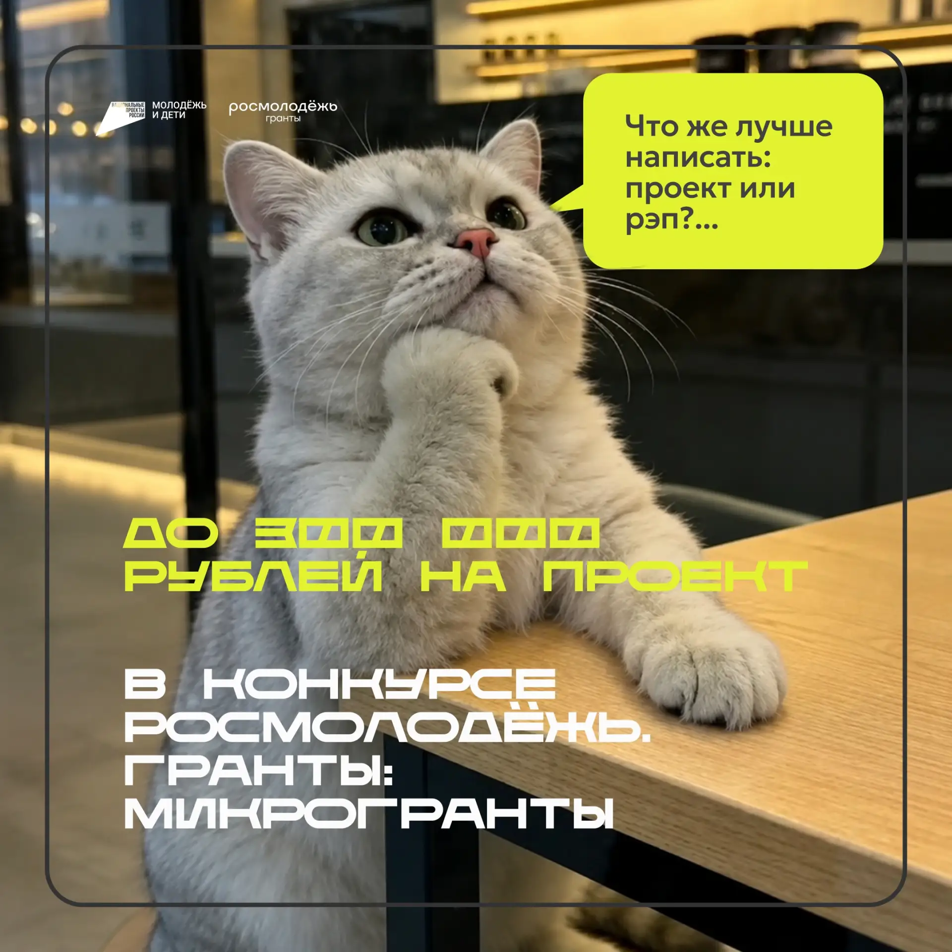 Объявлен Всероссийский конкурс  молодёжных проектов «Росмолодёжь.Гранты: микрогранты» для граждан РФ