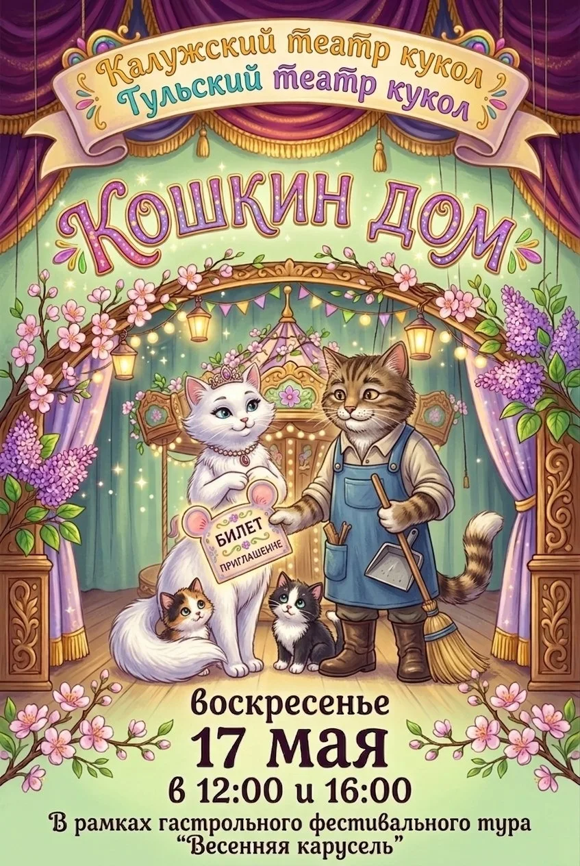 17 мая, на сцене Тульского театра кукол выступит наш сосед — Калужский театр кукол. Арт...