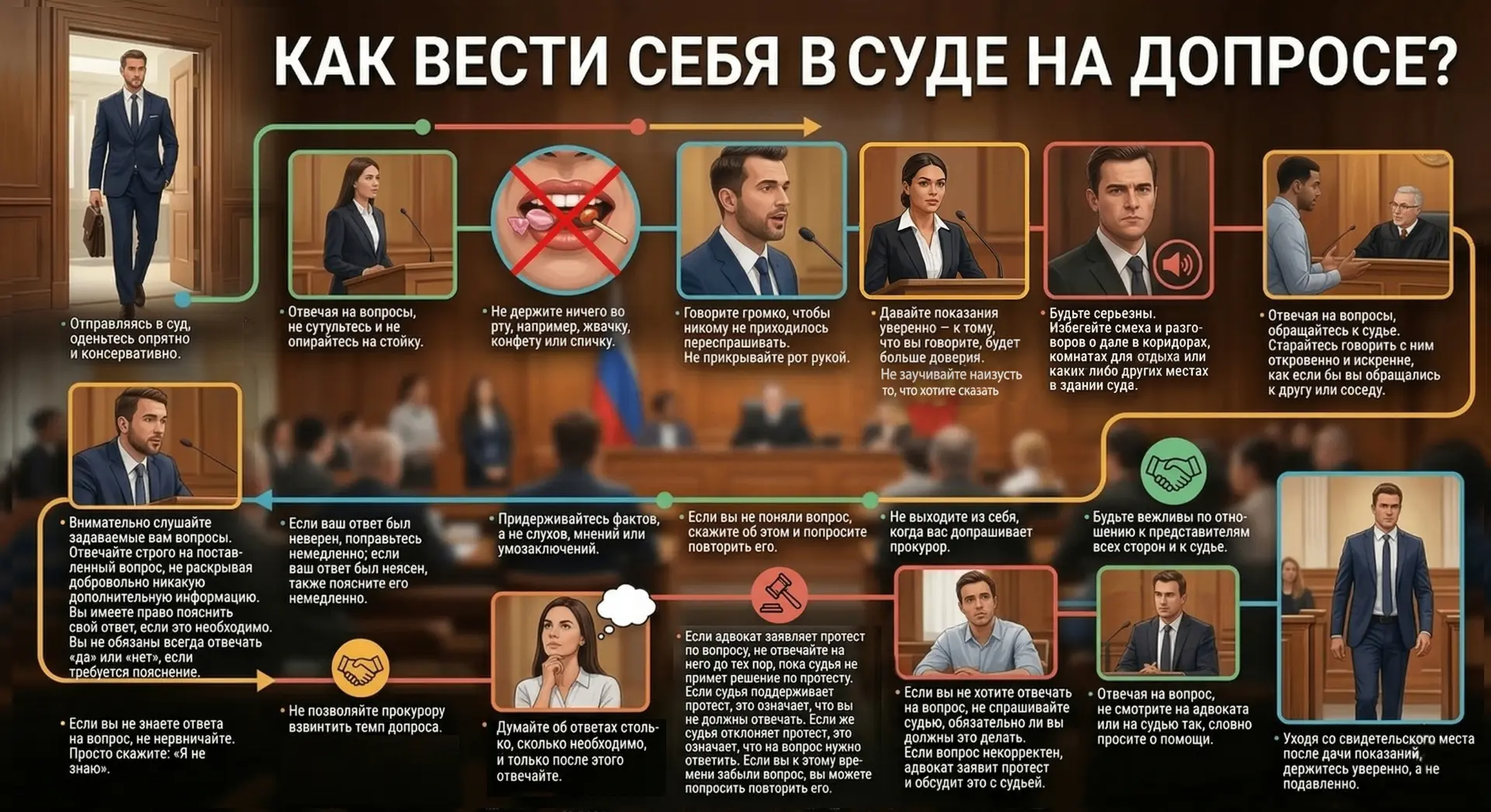 КАК ВЕСТИ СЕБЯ В СУДЕ НА ДОПРОСЕ?