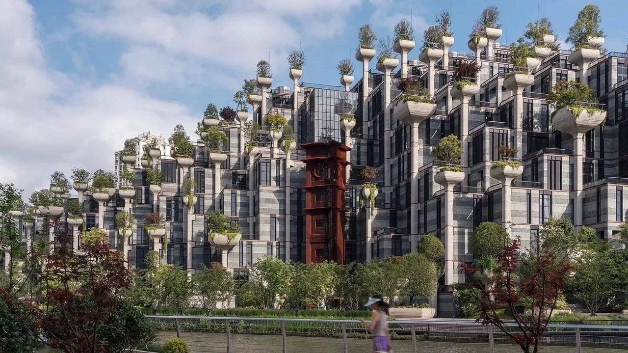🌳🇨🇳 «1000 деревьев» — торговый центр в Шанхае, который больше похож на зелёную гору
