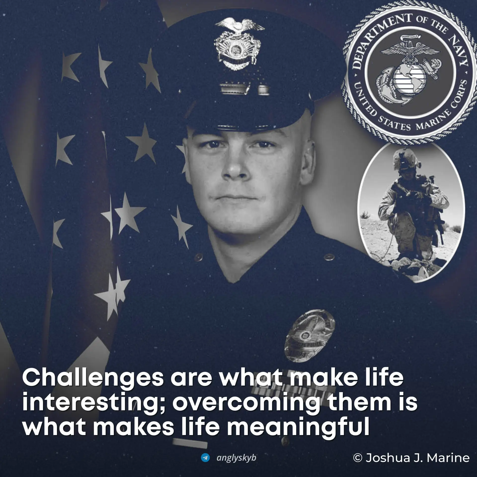 • Challenge [ˈtʃælɪndʒɪ] — Вызов, трудность
• Overcoming [ˌoʊvərˈkʌmɪŋ] — Преодоление

#JoshuaMarine