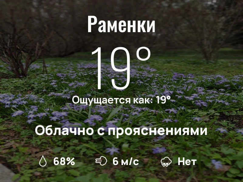 Что с погодой в Раменках?