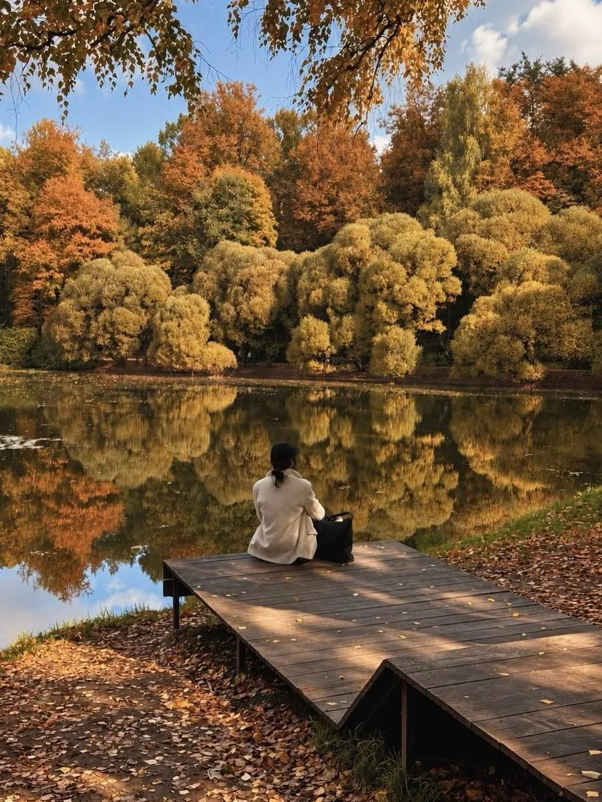 🍂 Самая популярная локация этой осени — Нарышкинский пруд в Филевском парке