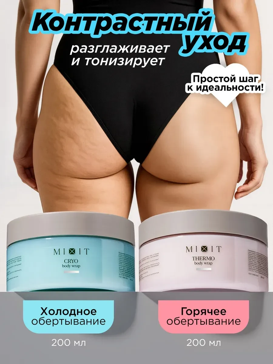 ⚡️ Антицеллюлитное холодное и горячее обертывание для тела, MIXIT