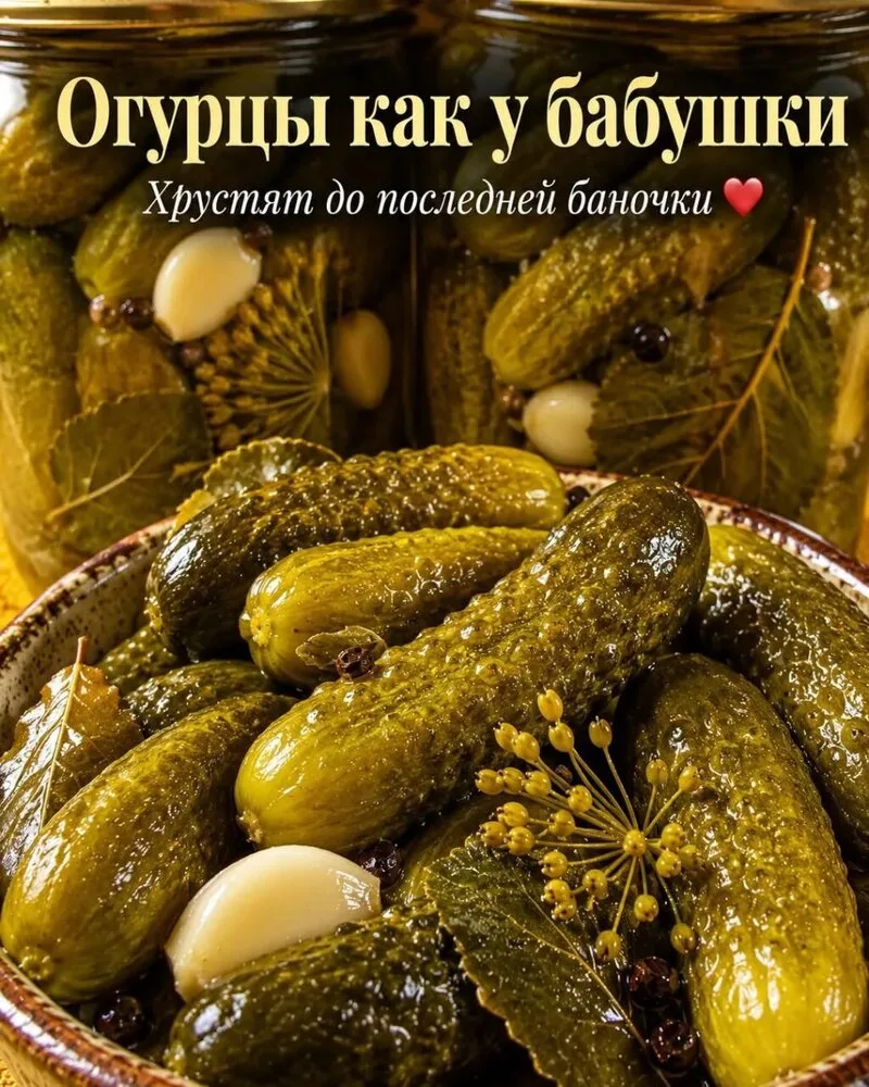 🥒  Огурцы «Как у бабушки в деревне»