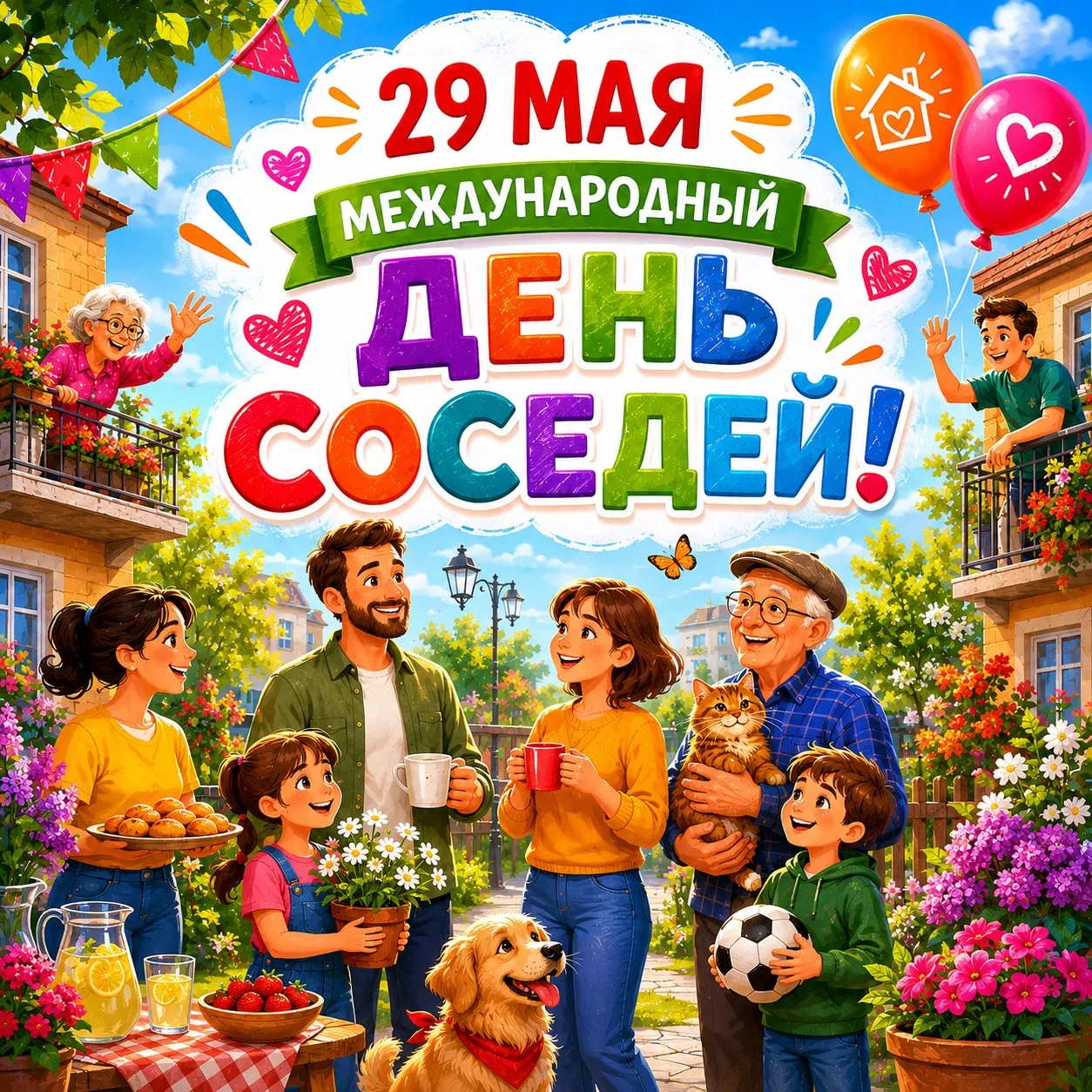 29 мая - Международный день соседей

В последнюю пятницу мая по всей России пройдет XII Всероссийска