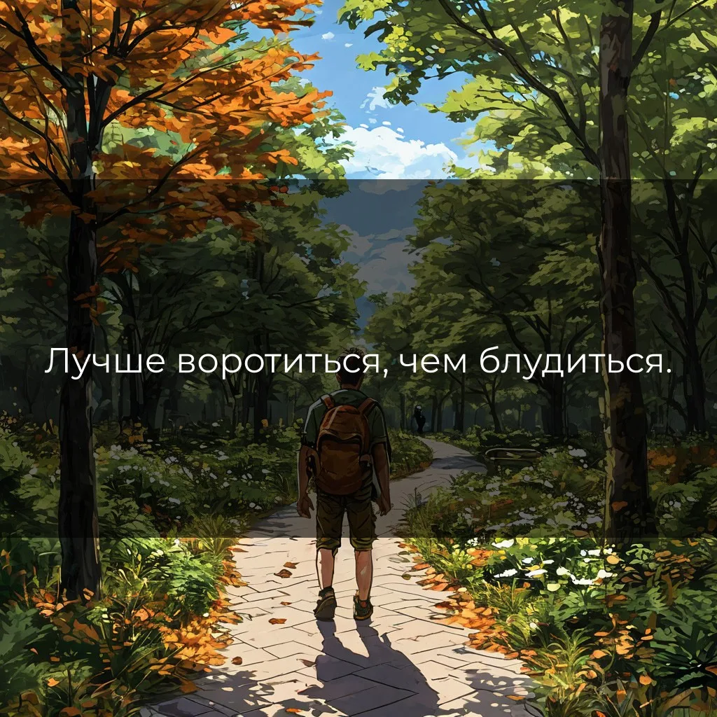 Лучше воротиться, чем блудиться.