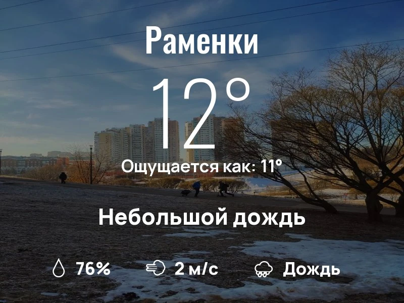 Что с погодой в Раменках?