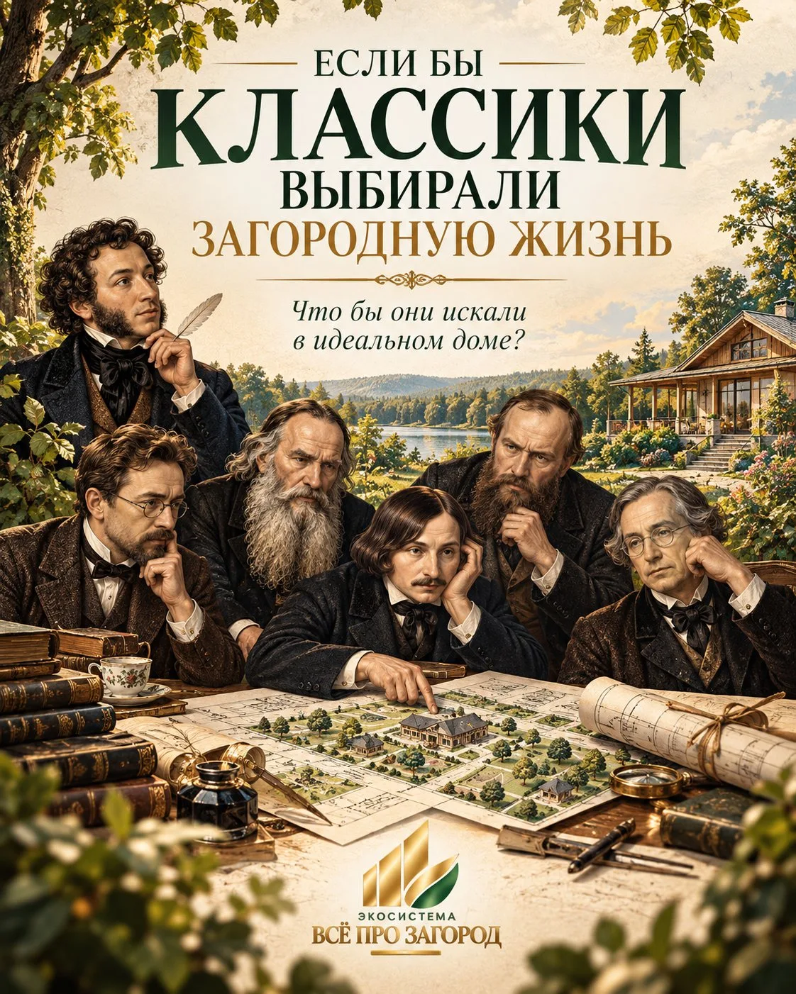 А если бы классики выбирали загородную жизнь? 📖