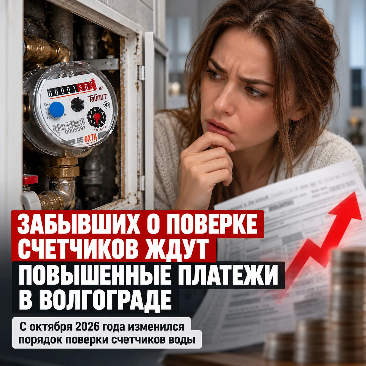 Забывших о поверке счетчиков ждут повышенные платежи в Волгограде
