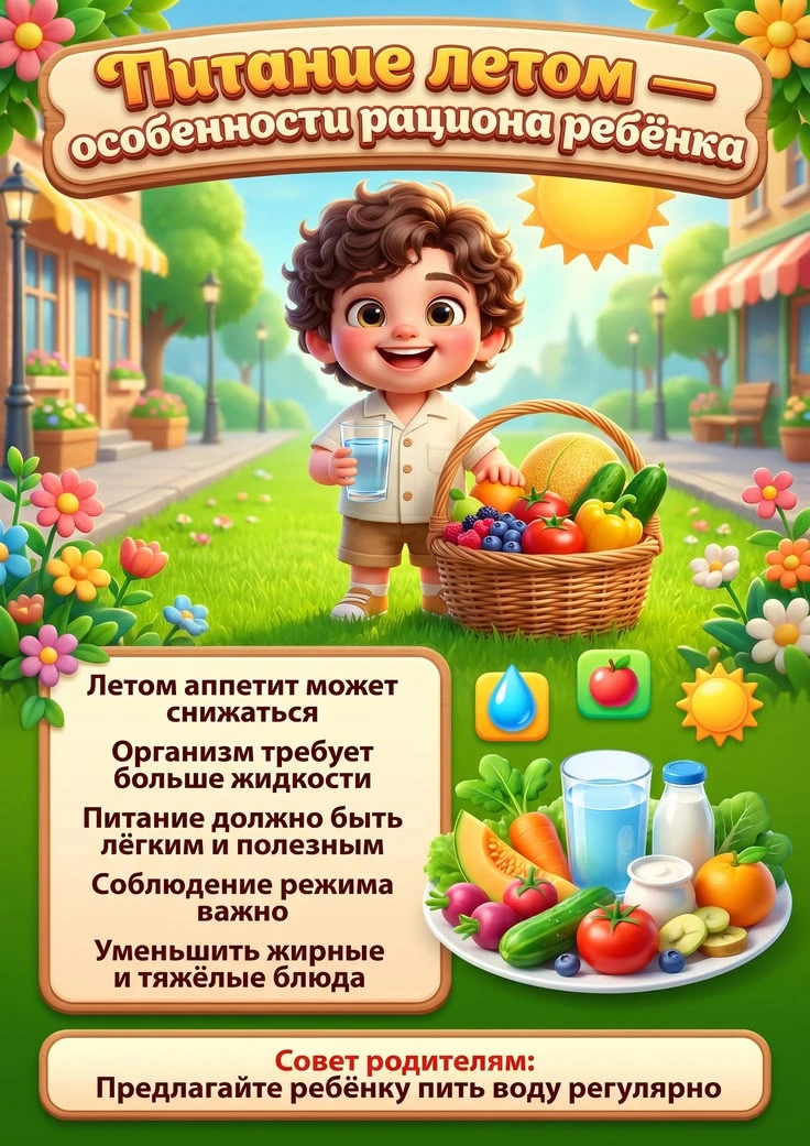 🍉 Лето + правильное питание = здоровый и активный ребёнок!

Дорогие родители, лето — это не только 