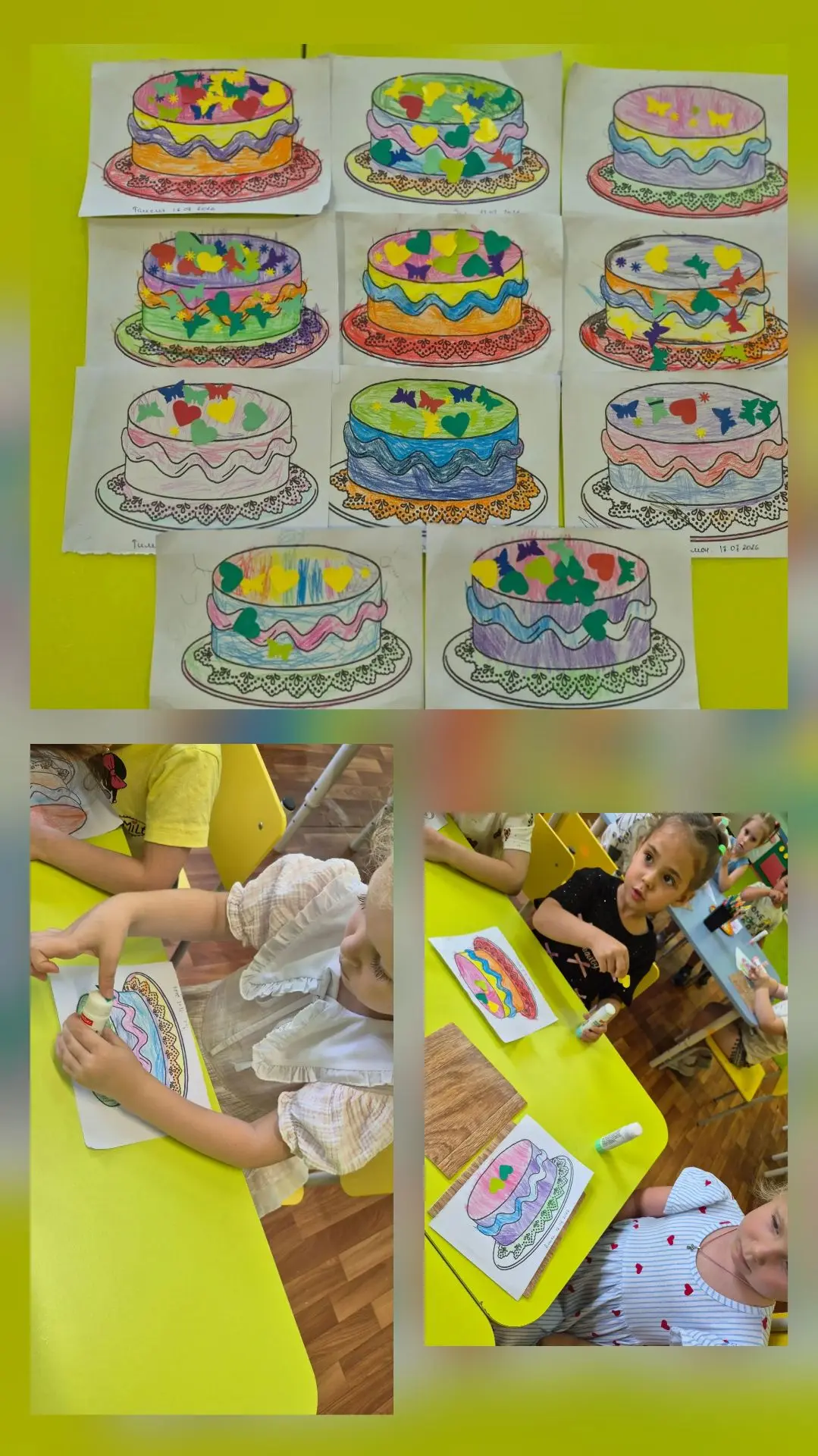 🎂 Торт? Готовим! Но сначала — нарисуем! ⚡️Средняя группа на связи. Ребята стали  кондитерами 80-го 