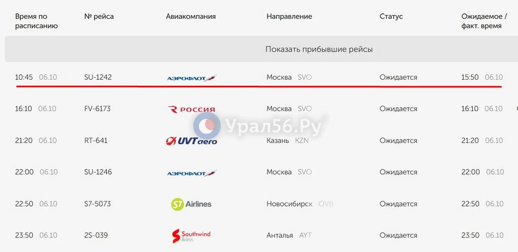 ✈️ Утренний самолет из Москвы в Оренбург перенесли на второю половину дня