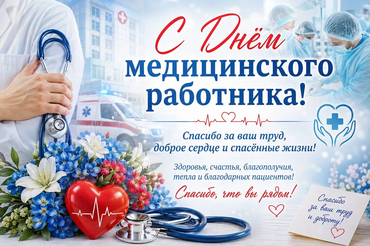 🏥С Днём медицинского работника!

Сегодня мы говорим слова искренней благодарности людям, чья профес