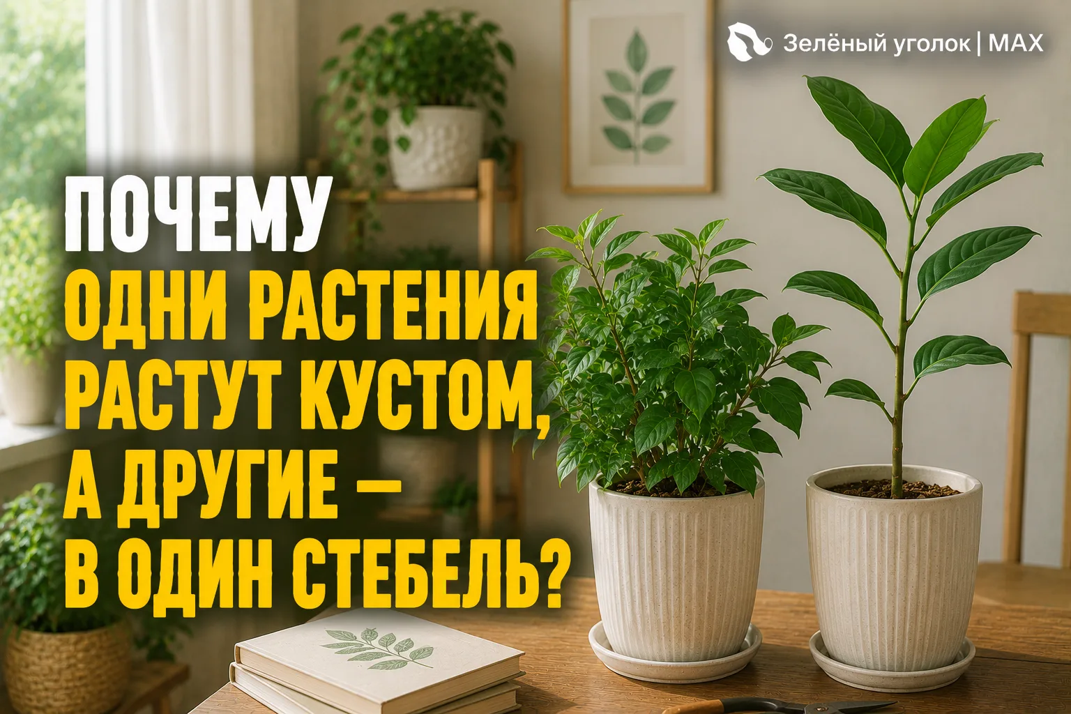 🌿 ПОЧЕМУ ОДНИ РАСТЕНИЯ РАСТУТ КУСТОМ, А ДРУГИЕ — В ОДИН СТЕБЕЛЬ?

Это зависит от вида.

Одни выпуск