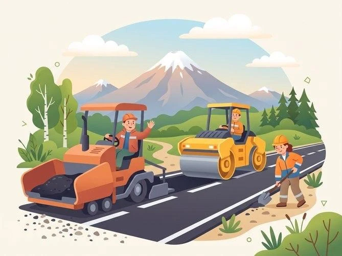 🛣 Асфальт обновляют на мильковской трассе 

На трассе "Петропавловск-Камчатский — Мильково" идет ре