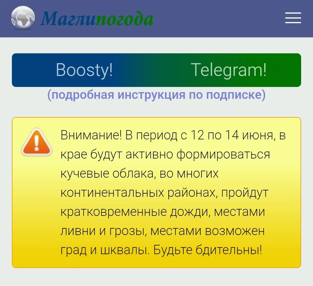 Важное о погоде.