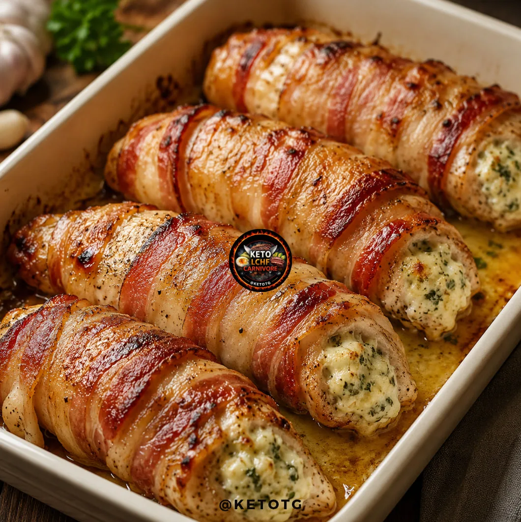 Куриные рулетики с сырной начинкой и беконом