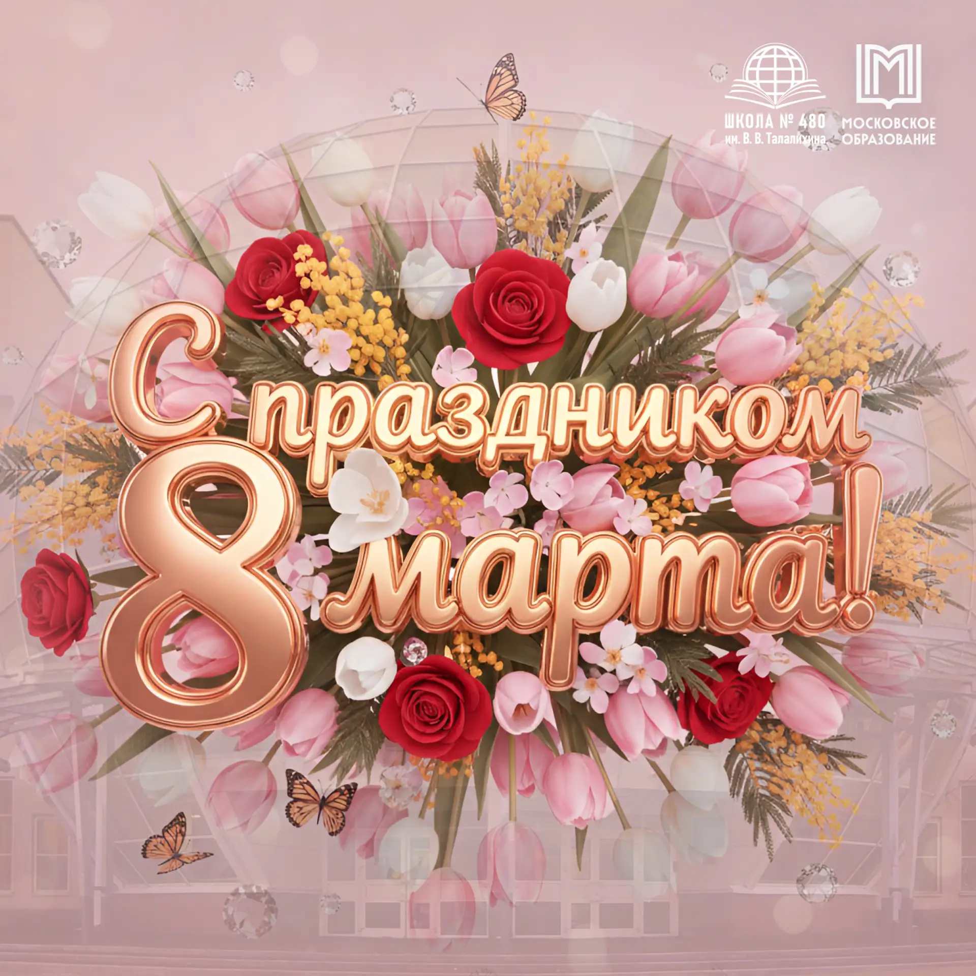 💖 Наше сердце для вас: С 8 Марта, Дорогие!  ✨ Сегодня день, когда вся наша Школа № 480 наполняется о