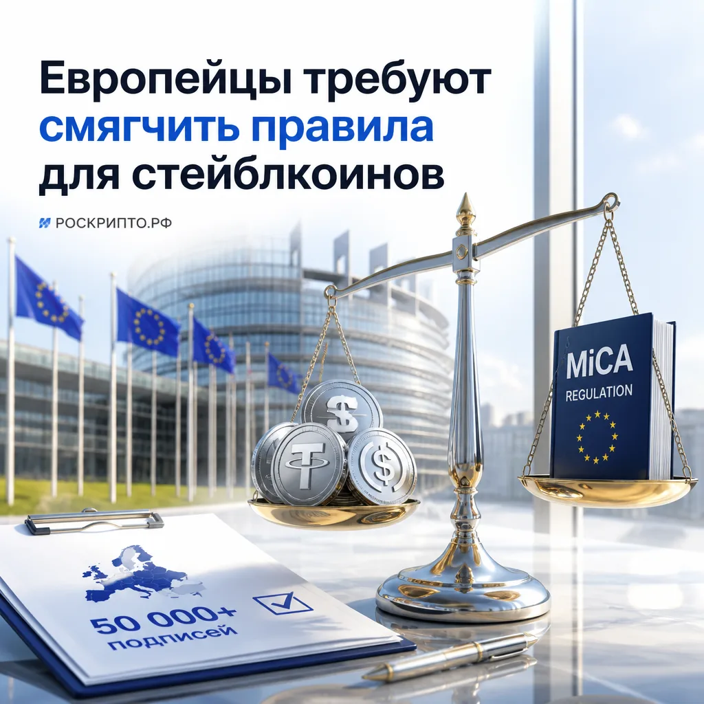 ⚖️ Европейцы требуют смягчить правила для стейблкоинов