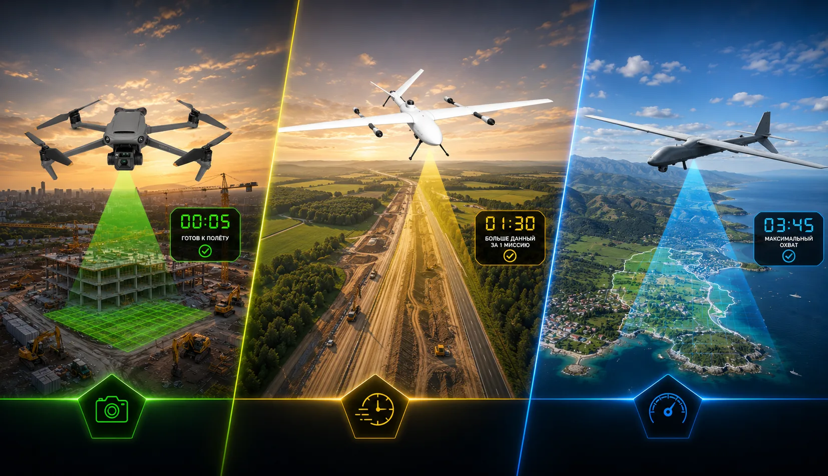 VTOL vs КВАДРОКОПТЕР vs САМОЛЁТНЫЕ БПЛА 
_______________________________________________

 СКОРОСТЬ 