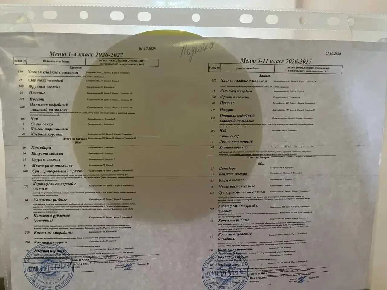 В школьной столовой корпуса « Подковка» прошла первая в этом году дегустация школьного ...