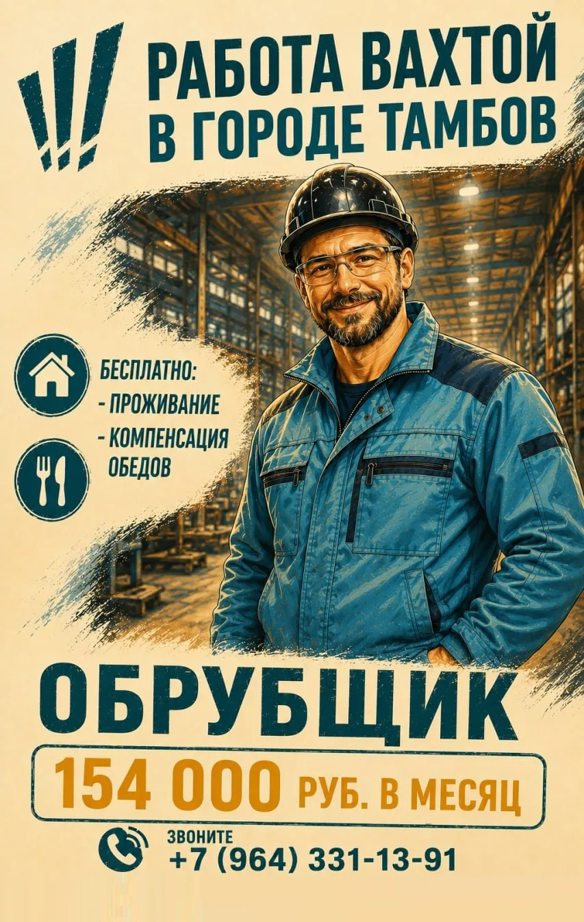 👉Требуется на вахту в г. Тамбов 💥ОБРУБЩИК💥 — заработная плата 154 000₽ в месяц при г...