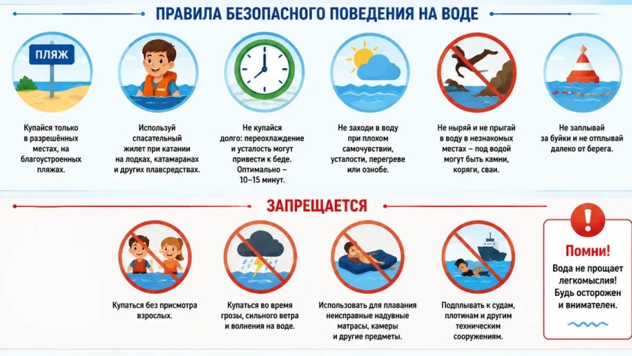 Безопасность на водоёмах в летний период. Основные правила безопасности поведения на во...