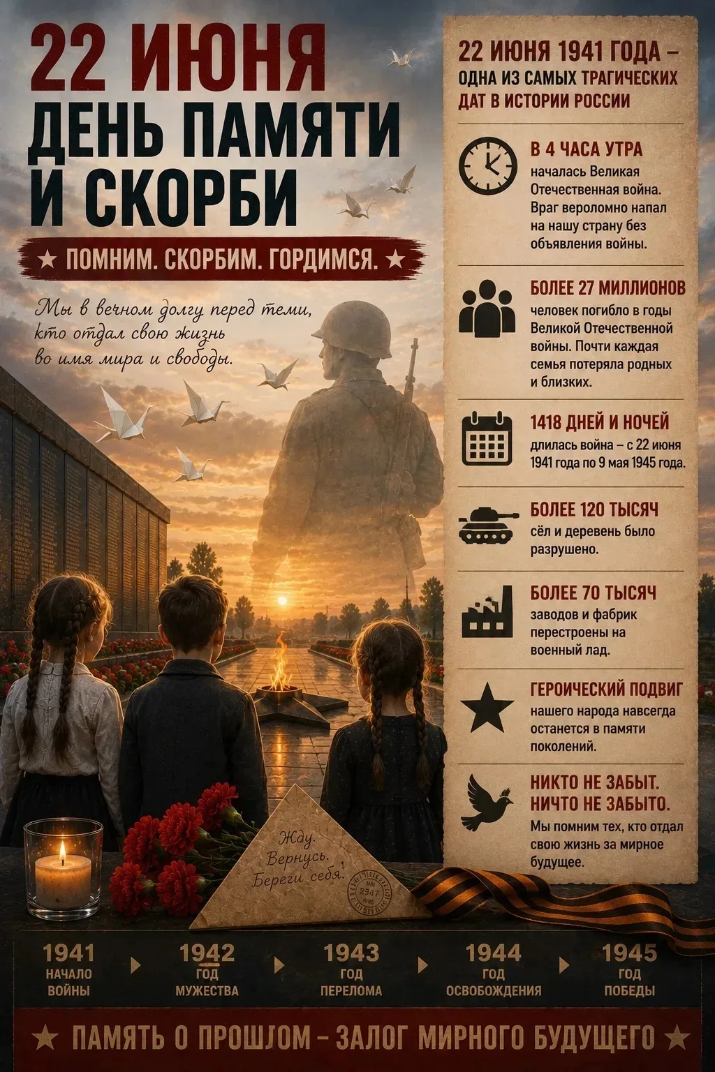 🕯️ 22 июня — День памяти и скорби

Помним. Скорбим. Гордимся.
#МыПомнимМыГордимся