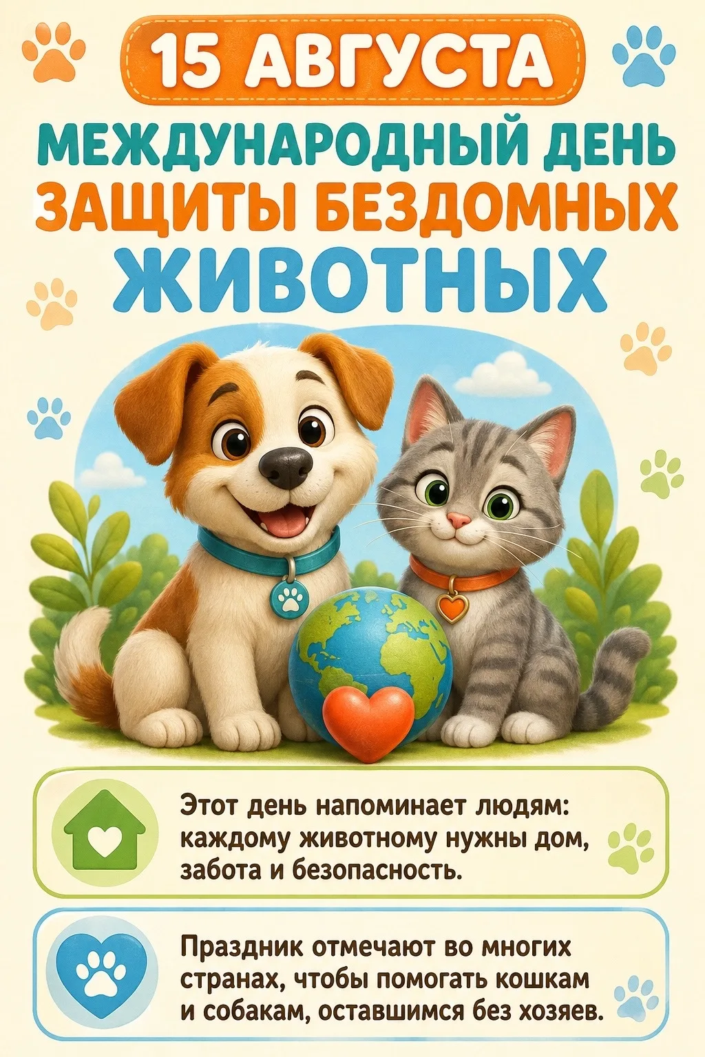 🐶15 августа — Международный день защиты бездомных животных. Это  повод вспомнить о тех...