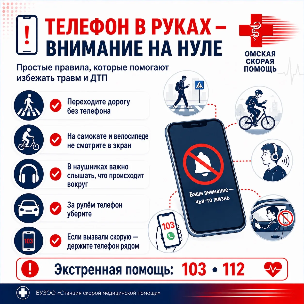 📱 Когда телефон становится причиной вызова скорой.
Сейчас почти у каждого телефон в руке: на улице,