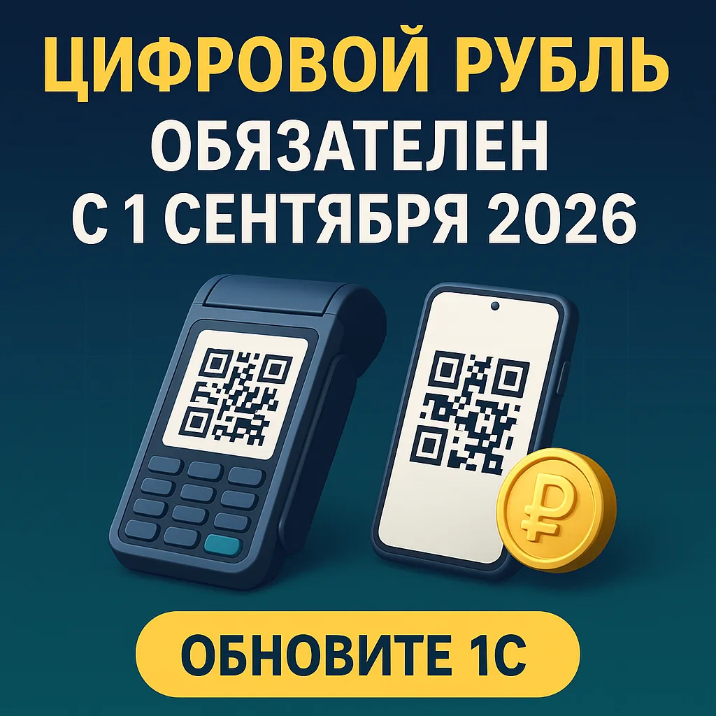 🚨 С сегодняшнего дня цифровой рубль стал обязательным. Что делать с кассой и 1С 🚨