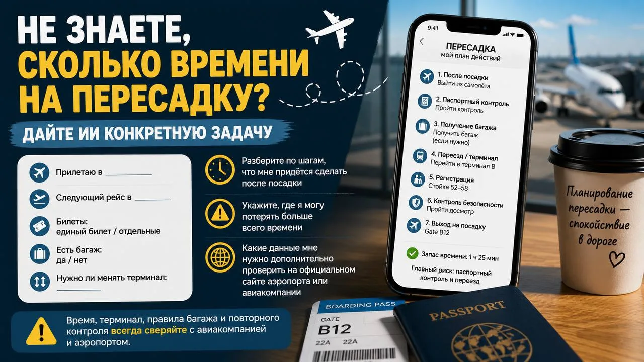 Не знаете, сколько времени оставить на пересадку? Дайте ИИ конкретную задачу