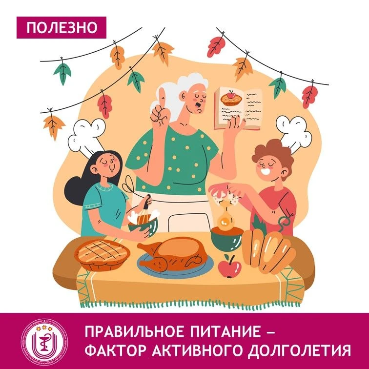Питание - важный фактор активного долголетия.