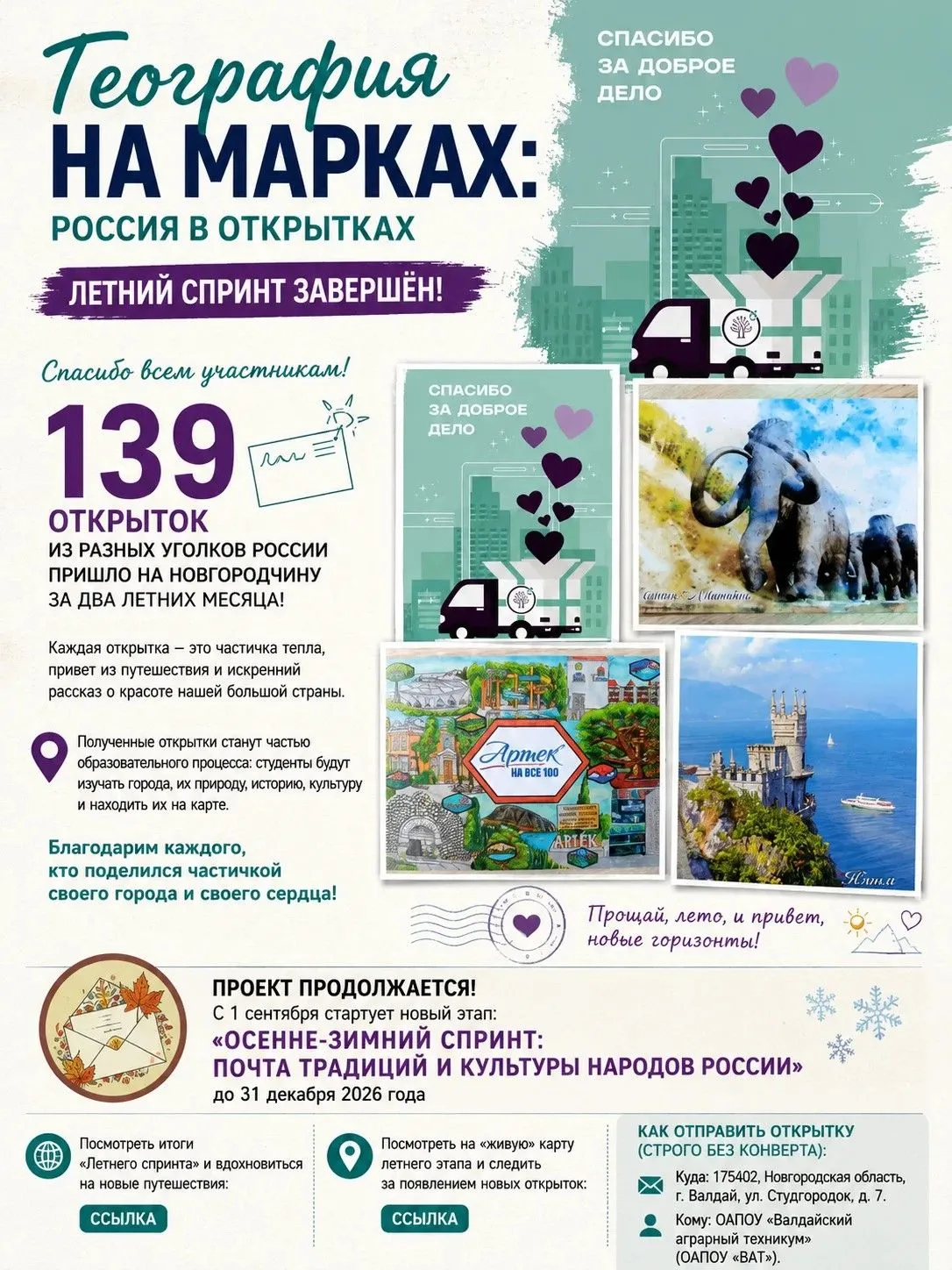 «География на марках: Россия в открытках»: 139 открыток пришло на Новгородчину