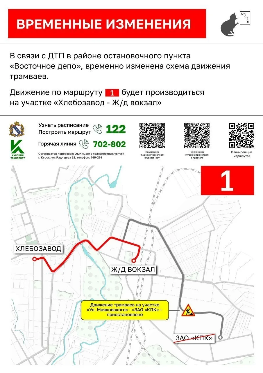В Курске в ДТП с двумя трамваями пострадали два человека.