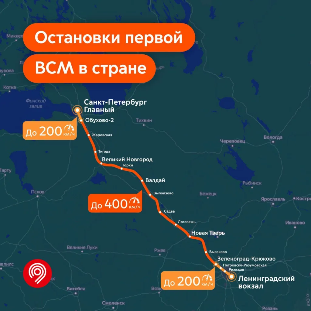 На завтрак из Москвы в Питер? Почему бы и нет.  … Протяженность маршрута 679 км. За 2 часа 15 минут.
