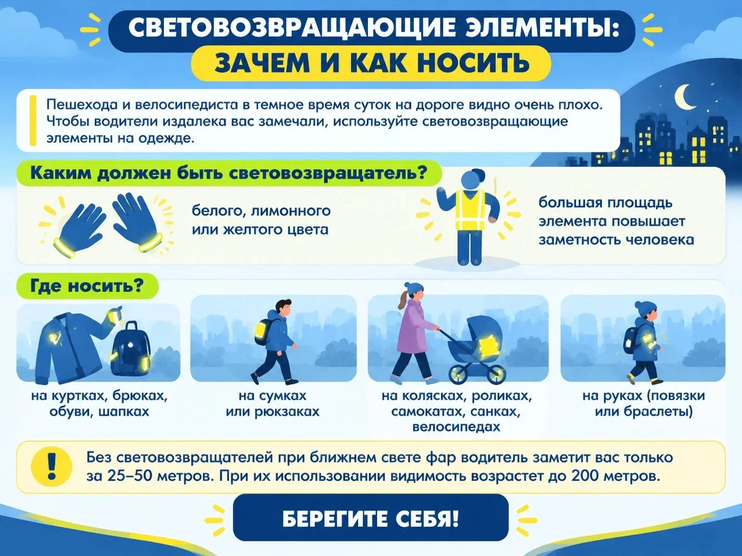 Берегите себя, носите светоотражатели 💡