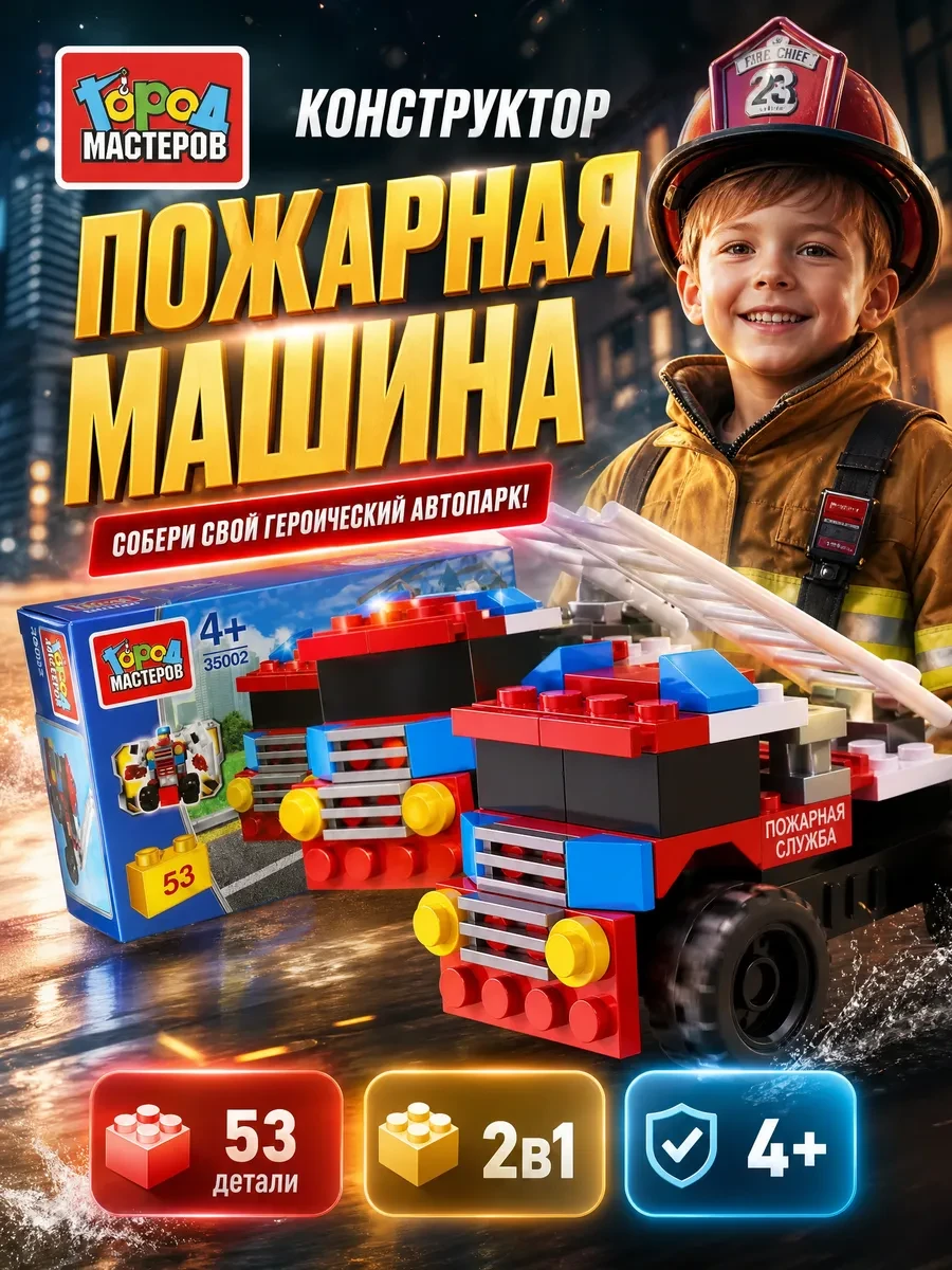 ⚡️ Конструктор машина пожарная, Город мастеров
