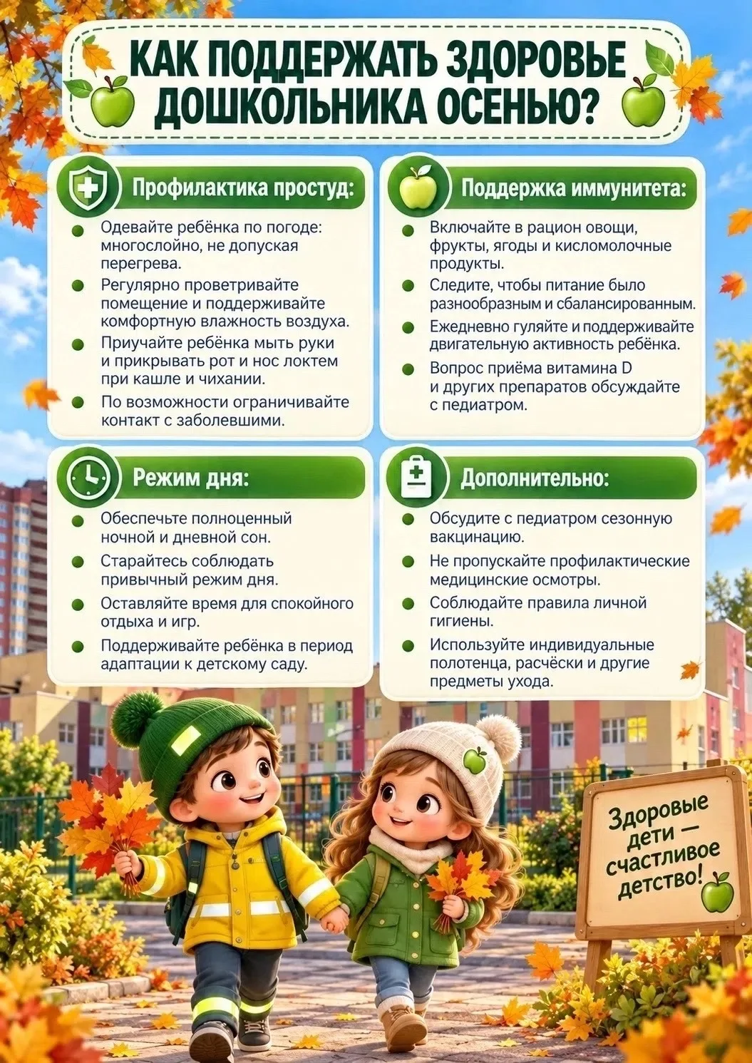 Эти рекомендации помогут родителям позаботиться о здоровье малыша и сделать осень комфо...