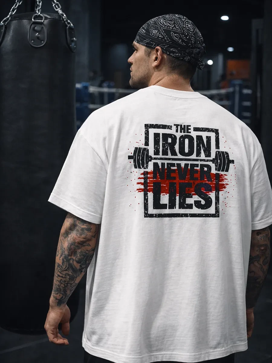 ⚡️ Плотная футболка оверсайз белая с принтом IRON NEVER LIES, ChupChi