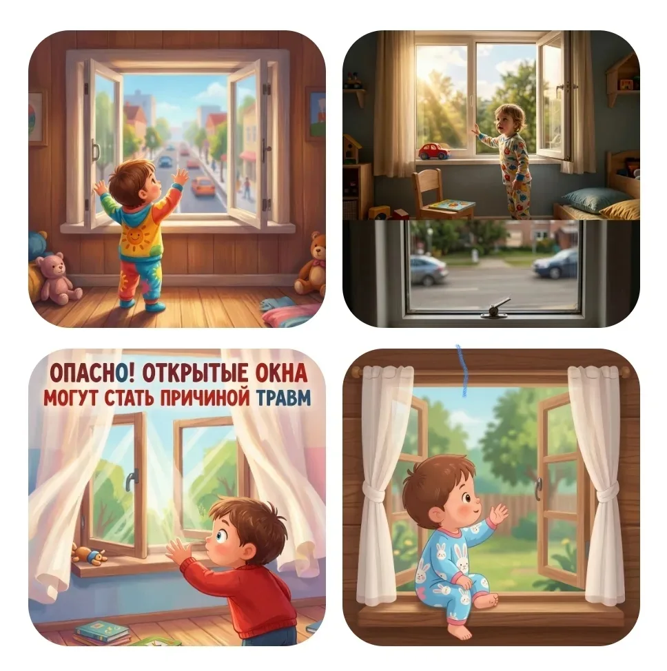 Рекомендация для родителей!!! 
Осторожно: открытое окно — угроза для ребёнка!
С наступлением тёплых 