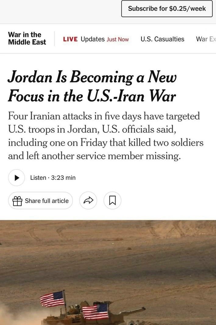 🇺🇸🇮🇷 🇯🇴 New York Times уже выдает инсайды, что иранские удары по американским баз...