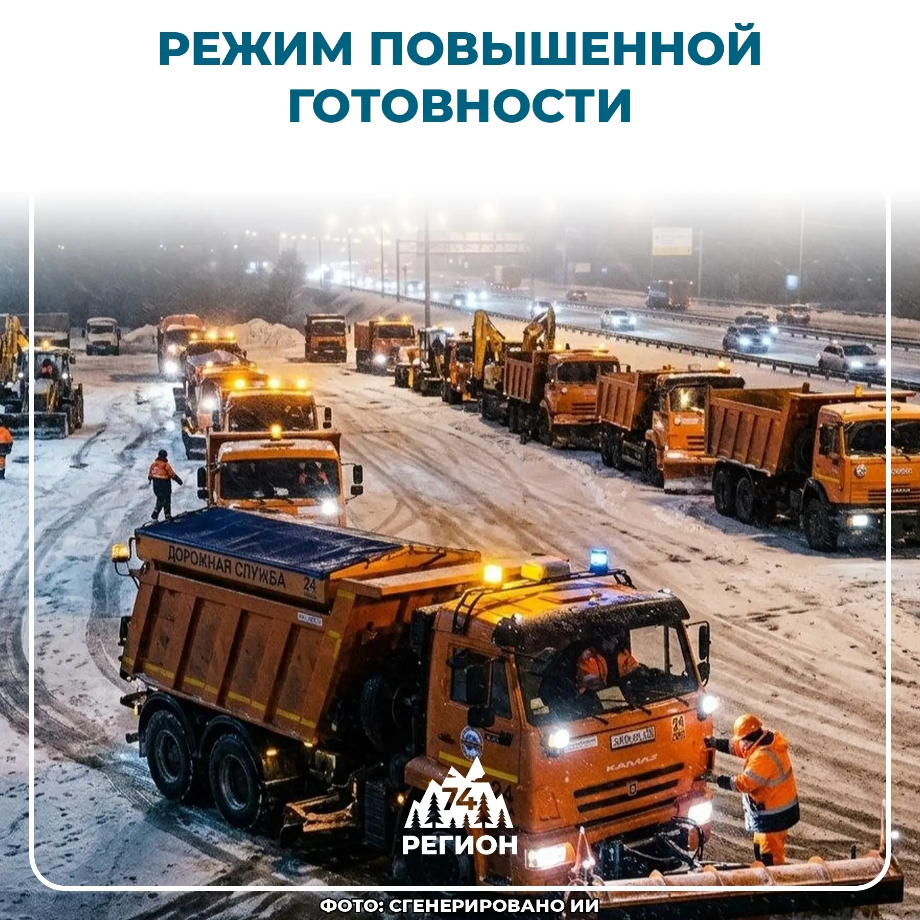 ❄ На трассах Челябинской области ввели режим повышенной готовности