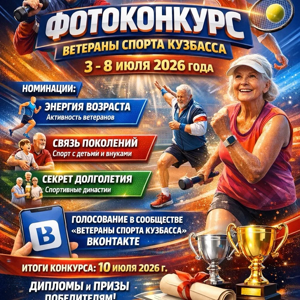 🌟 ВНИМАНИЕ! ФОТОКОНКУРС «СПОРТИВНОЕ ДОЛГОЛЕТИЕ КУЗБАССА»! 🌟

Дорогие ветераны спорта, активные жит