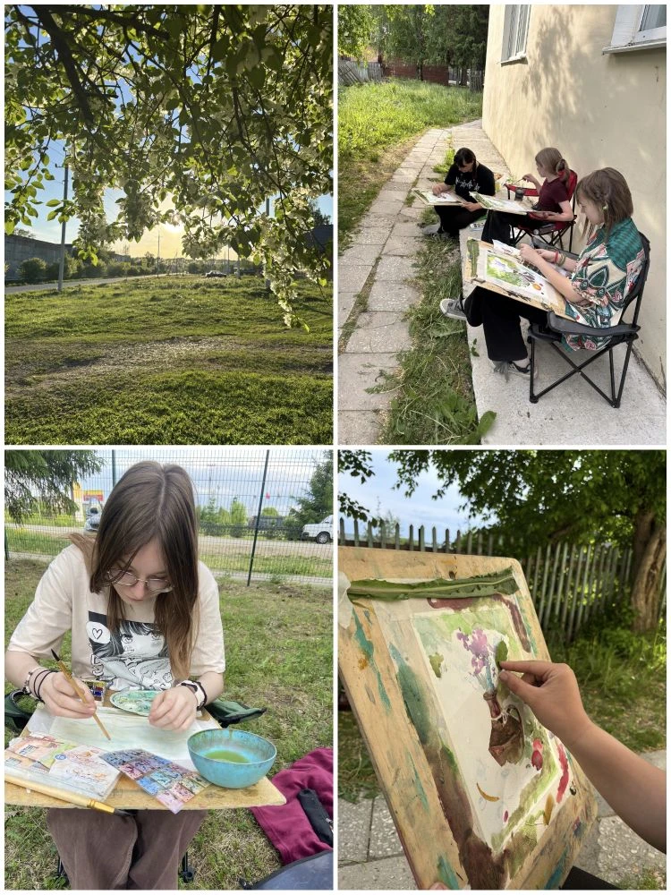 Последние дни весны 🍃
Цветы, пейзажи, Сарана, Приданниково. 

Девочки пишут натюрморты и мотивы — у