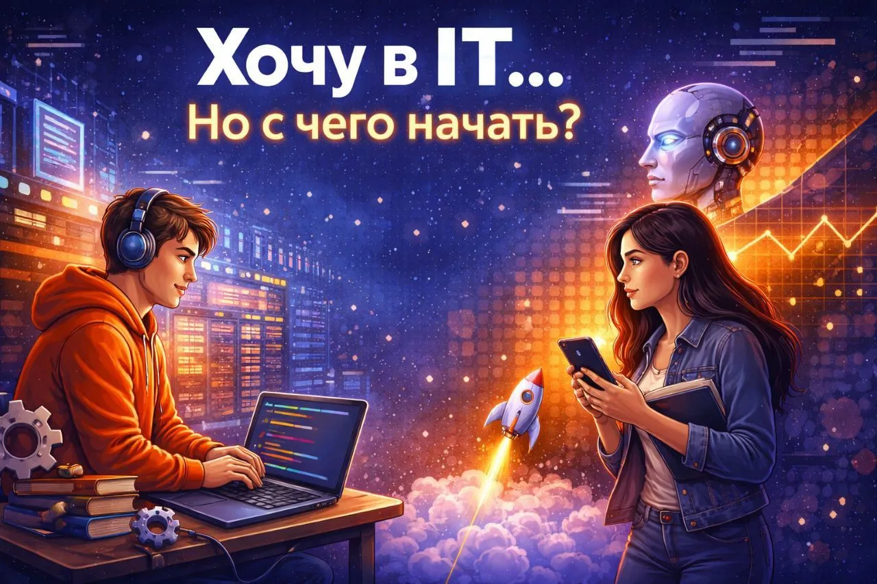 📲 Хочу в IT… но с чего начать❓
Если у вас была такая мысль — вы не одни.

Интерес к IT сегодня стаб
