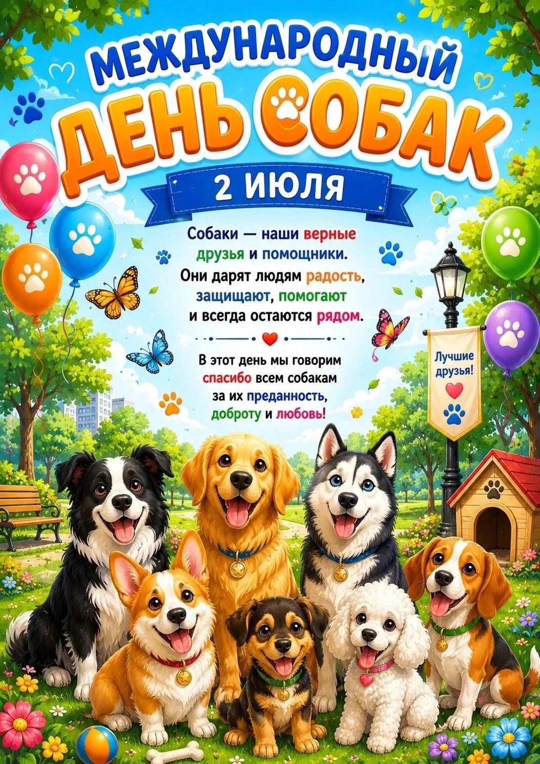 🐾 2 июля — Международный день собак! 🐕                                                            